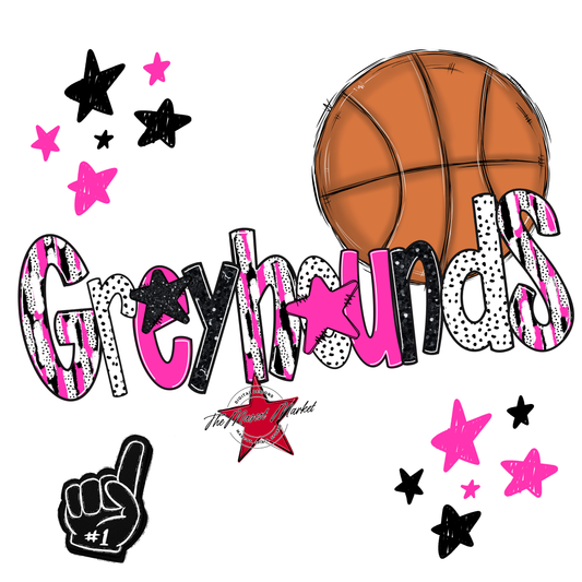 Greyhounds Basketball Scrape-Pink