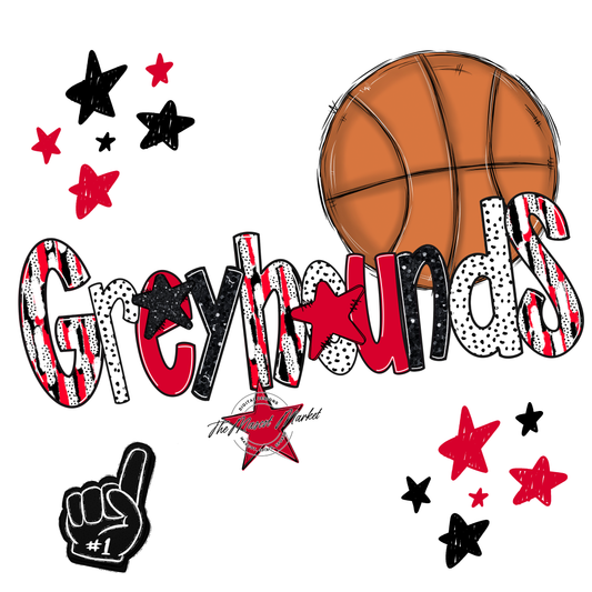 Greyhounds Basketball Scrape-Red
