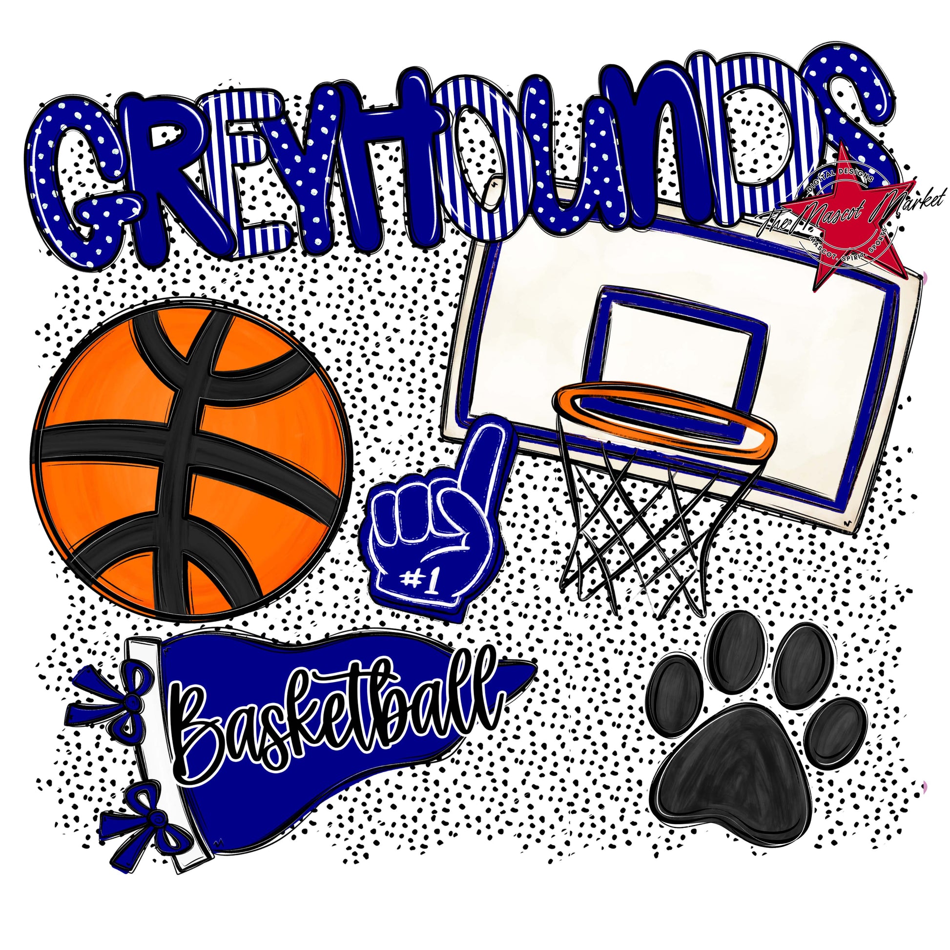 Greyhounds Basketball Spirit-Blue