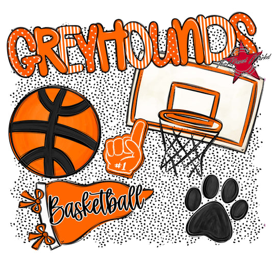 Greyhounds Basketball Spirit-Orange