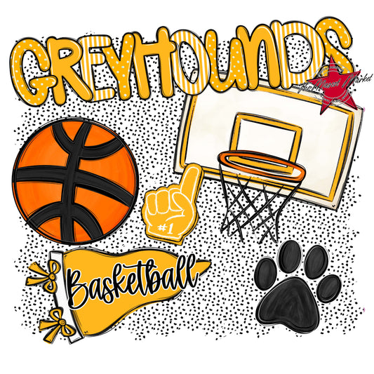 Greyhounds Basketball Spirit-Yellow