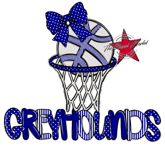Greyhounds Basketball Spirit Design-Blue