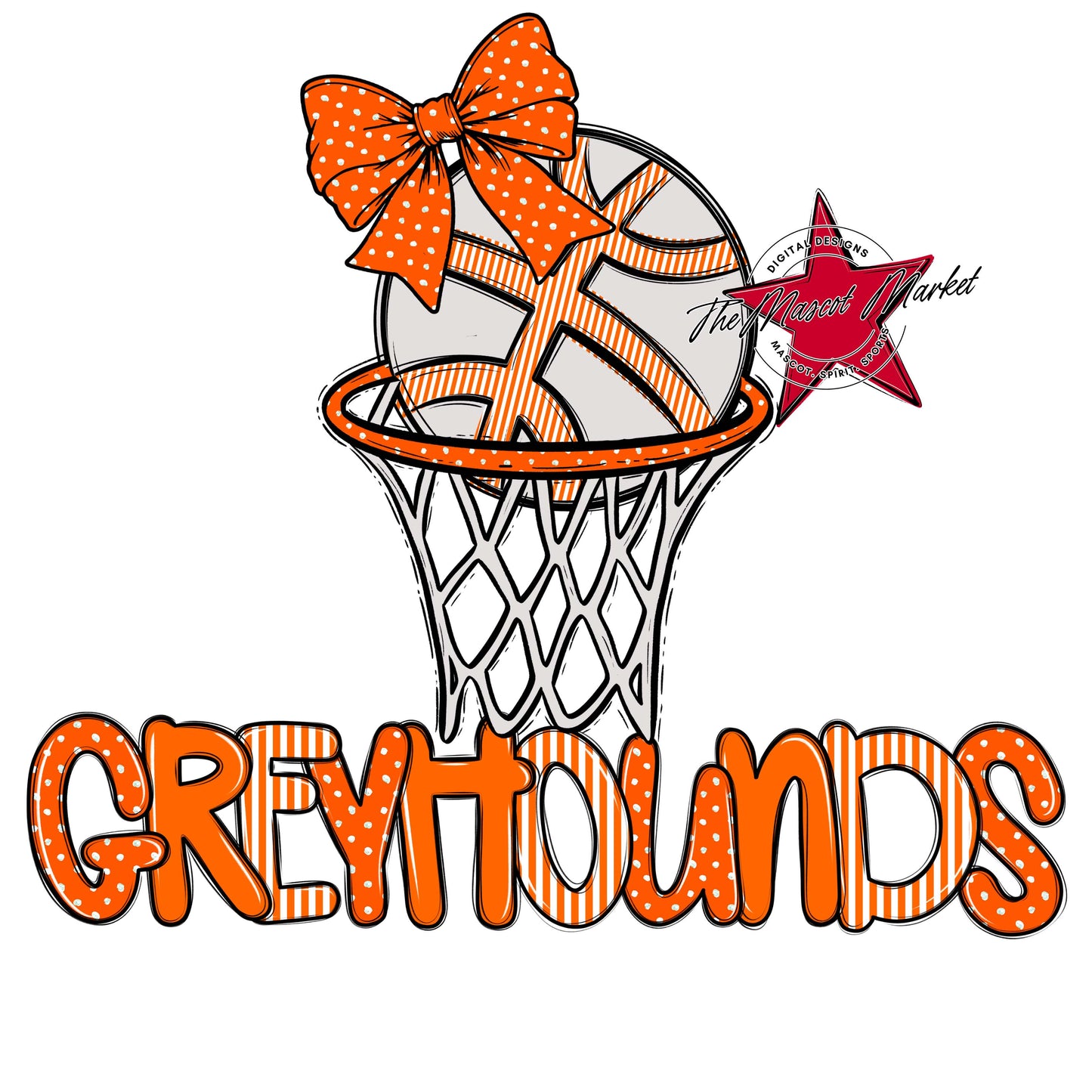 Greyhounds Basketball Spirit Design-Orange