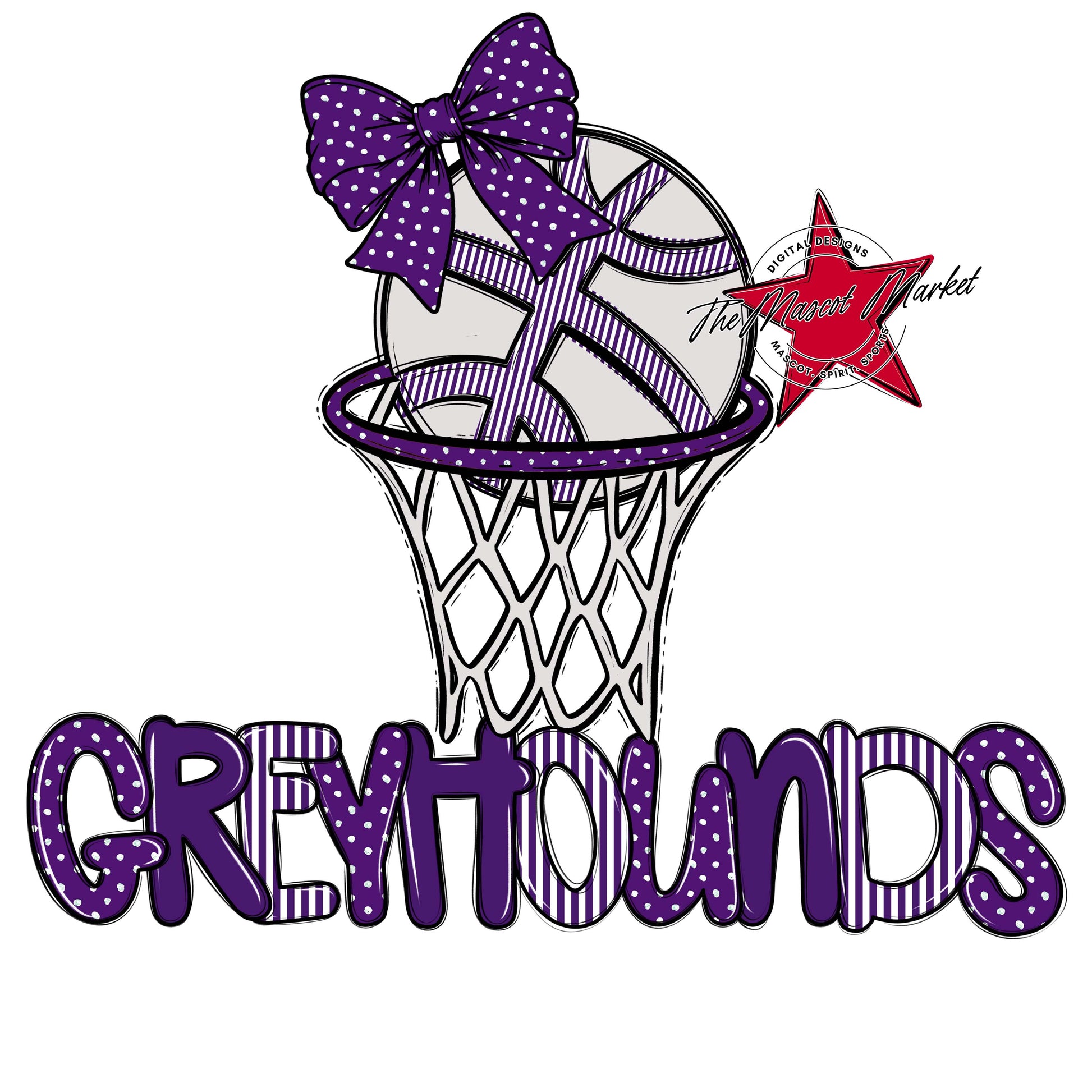 Greyhounds Basketball Spirit Design-Purple