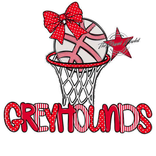 Greyhounds Basketball Spirit Design-Red