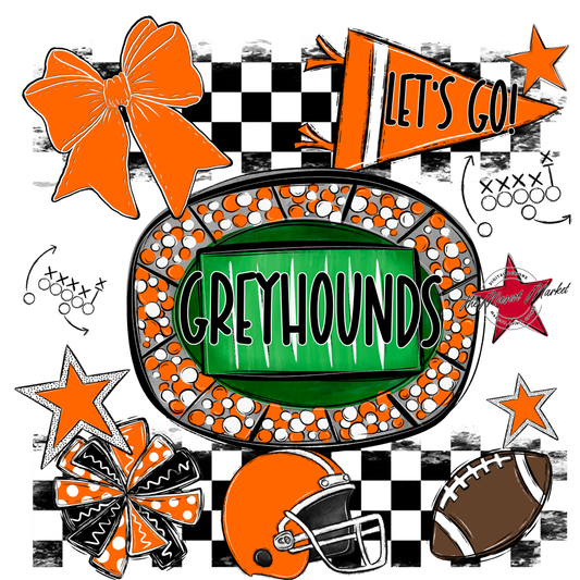 Greyhounds Checkers Spirit Design-Orange