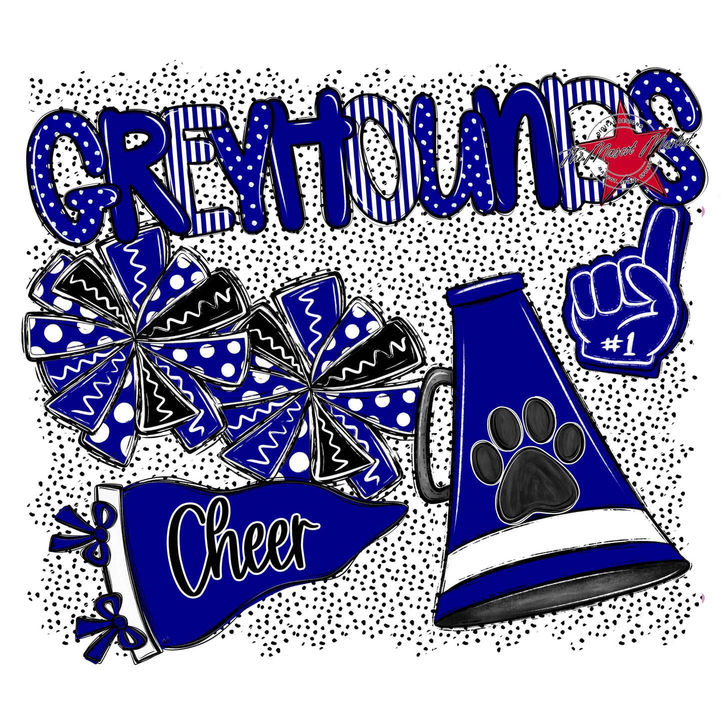 Greyhounds Cheer Spirit-Blue