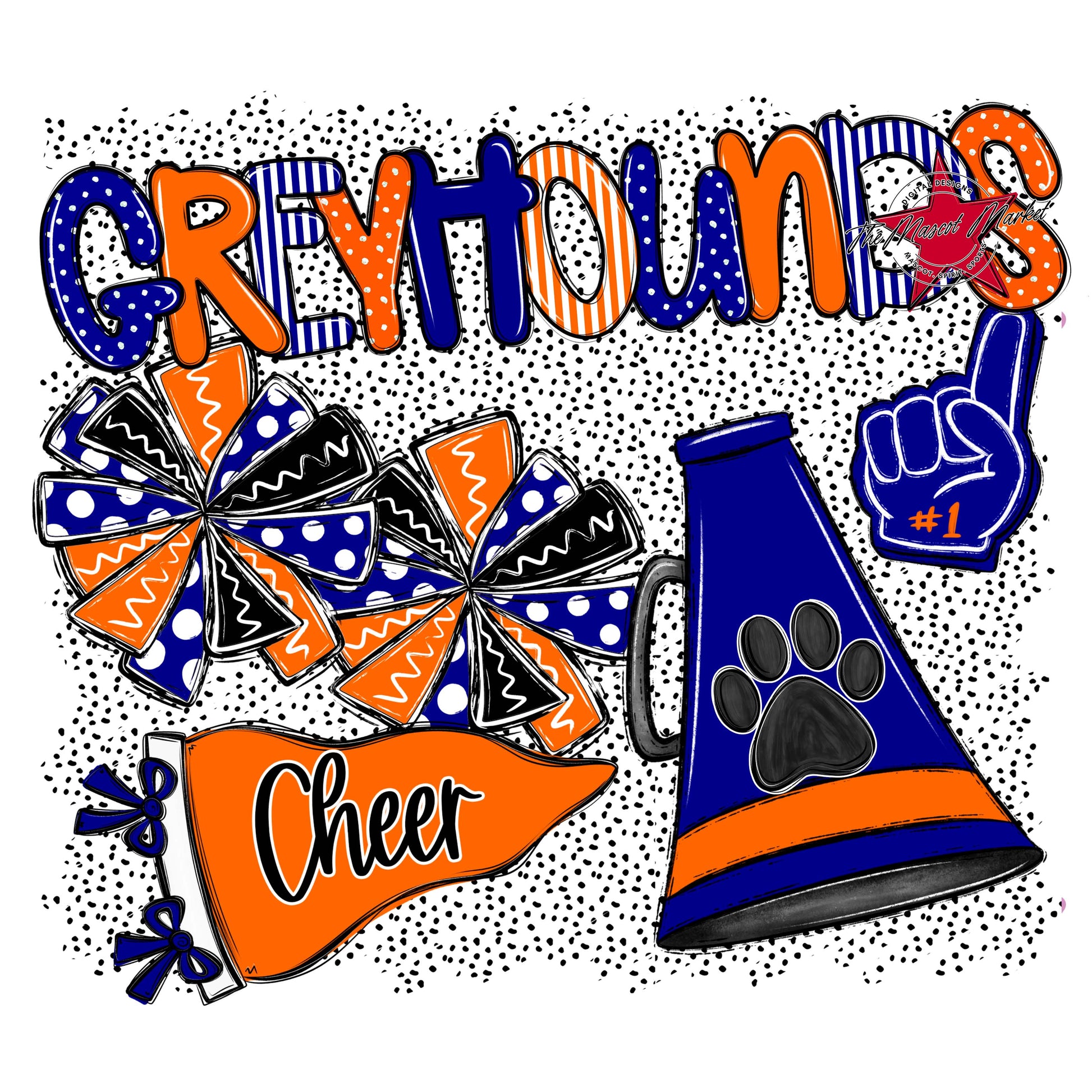 Greyhounds Cheer Spirit-Blue & Orange
