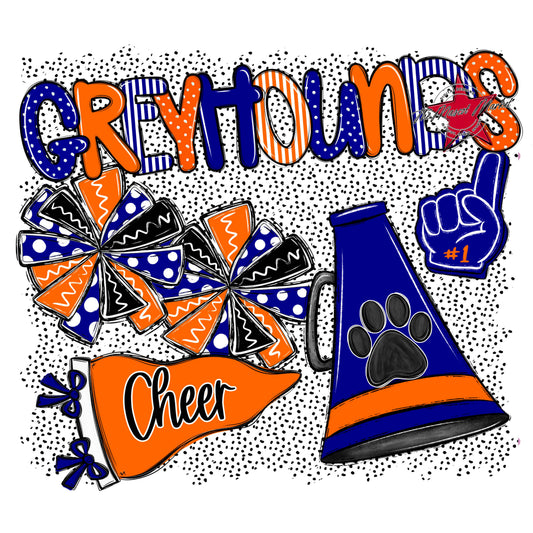 Greyhounds Cheer Spirit-Blue & Orange