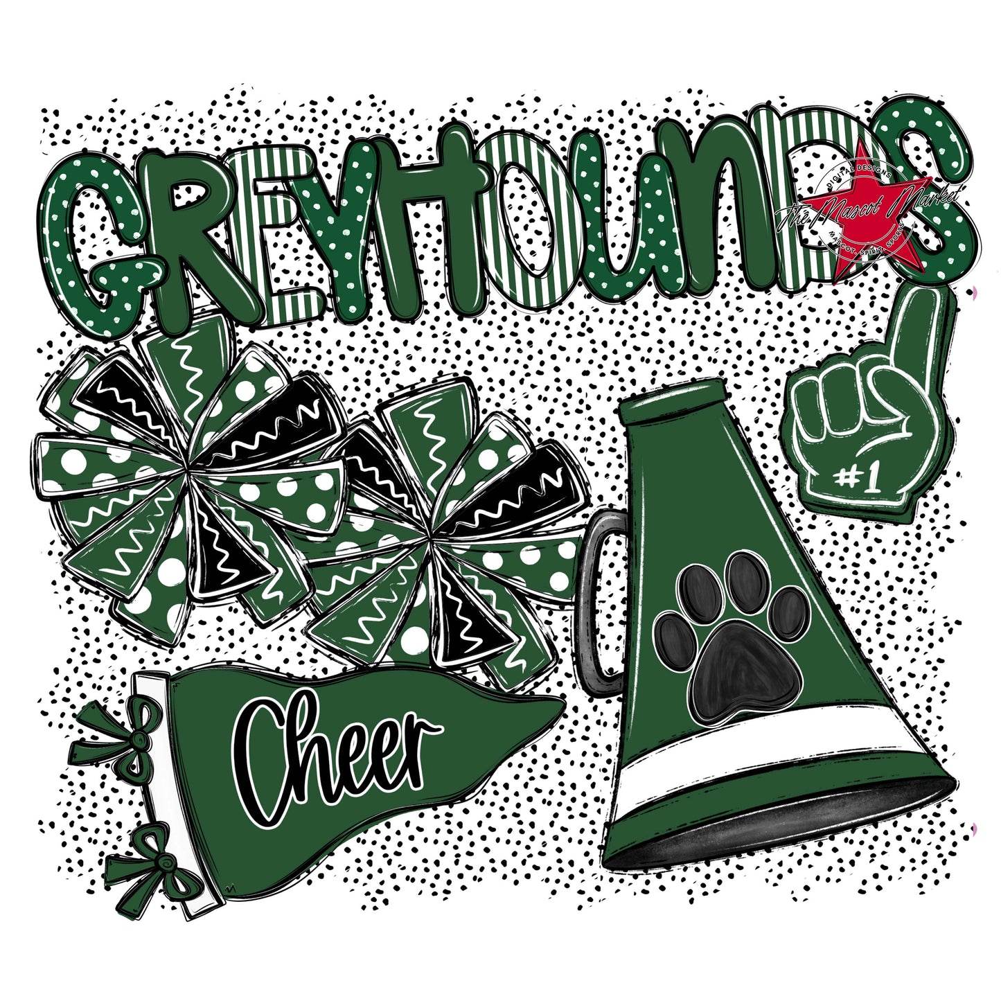 Greyhounds Cheer Spirit-Green
