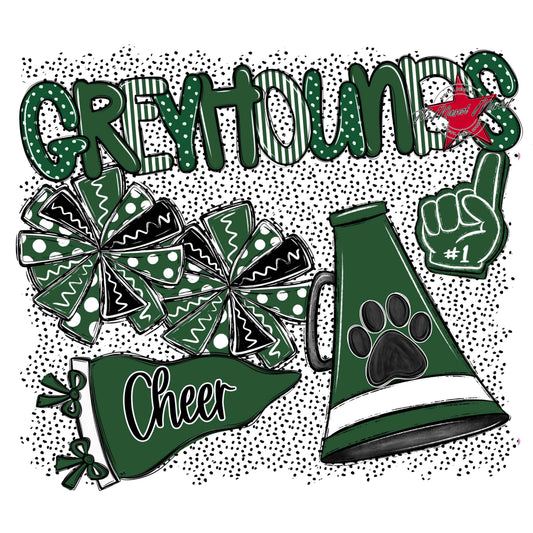 Greyhounds Cheer Spirit-Green