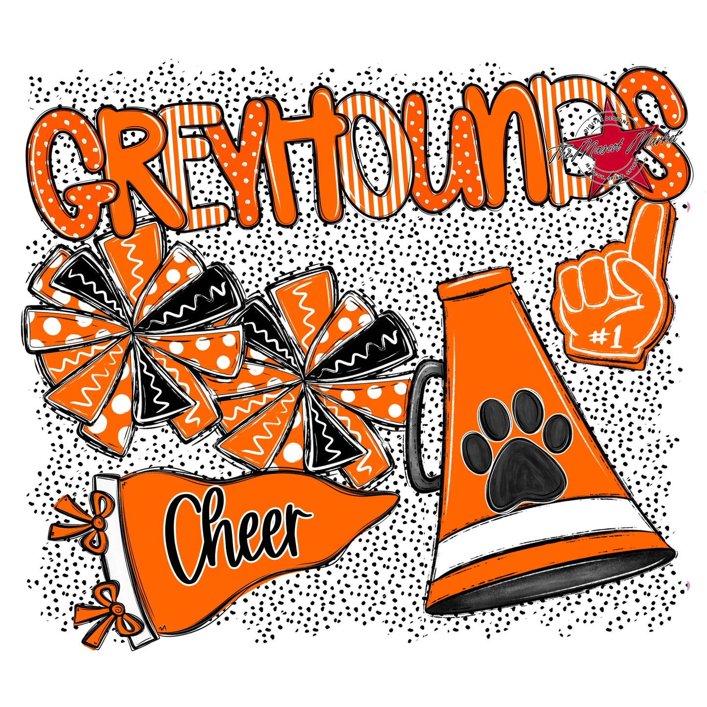 Greyhounds Cheer Spirit-Orange