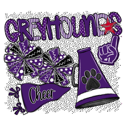 Greyhounds Cheer Spirit-Purple