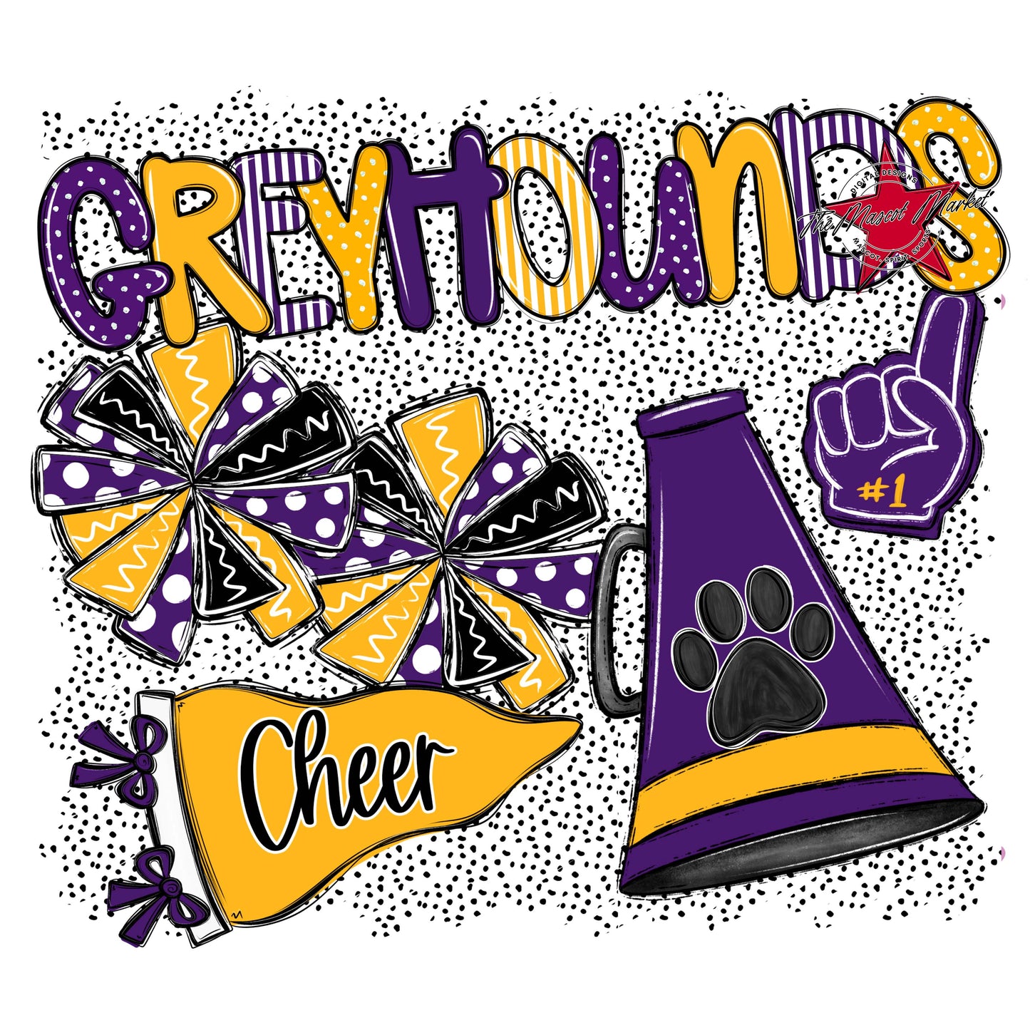 Greyhounds Cheer Spirit-Purple & Yellow