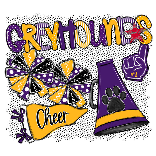 Greyhounds Cheer Spirit-Purple & Yellow