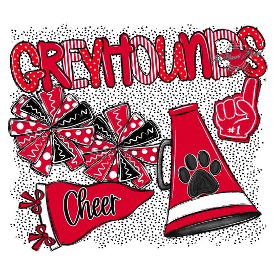 Greyhounds Cheer Spirit-Red