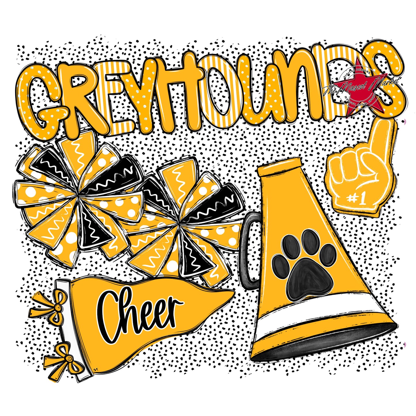 Greyhounds Cheer Spirit-Yellow