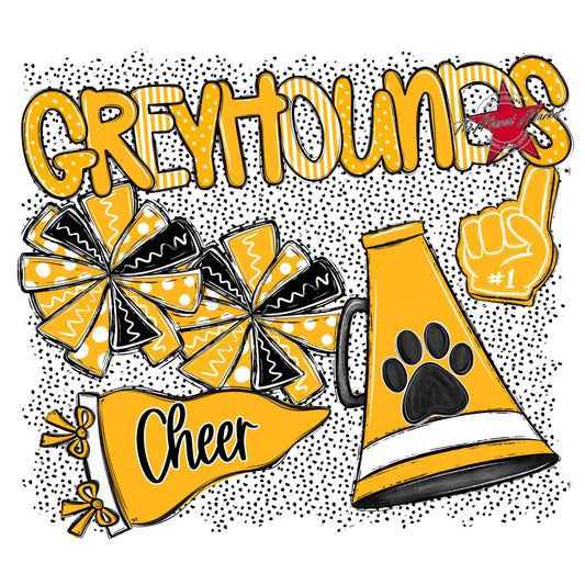 Greyhounds Cheer Spirit-Yellow