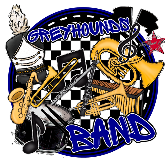 Greyhounds Circle Band Design-Blue