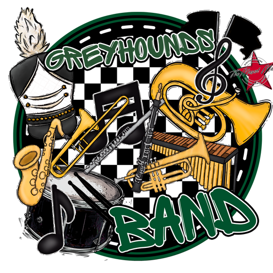 Greyhounds Circle Band Design-Green