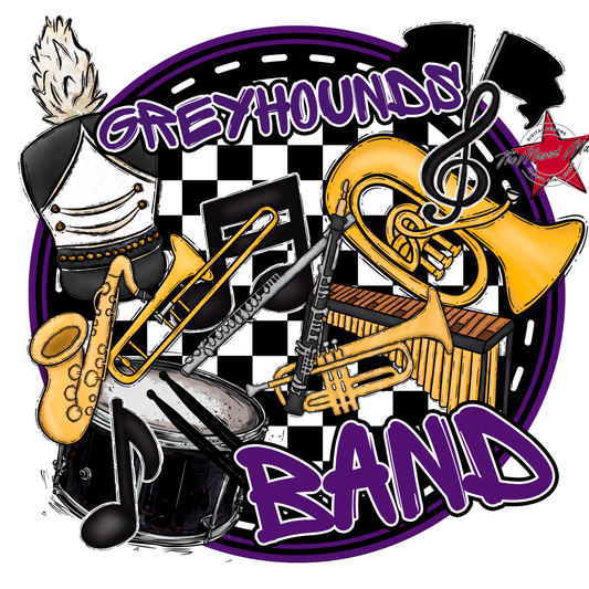 Greyhounds Circle Band Design-Purple