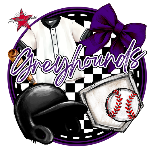 Greyhounds Circle Baseball Design-Purple