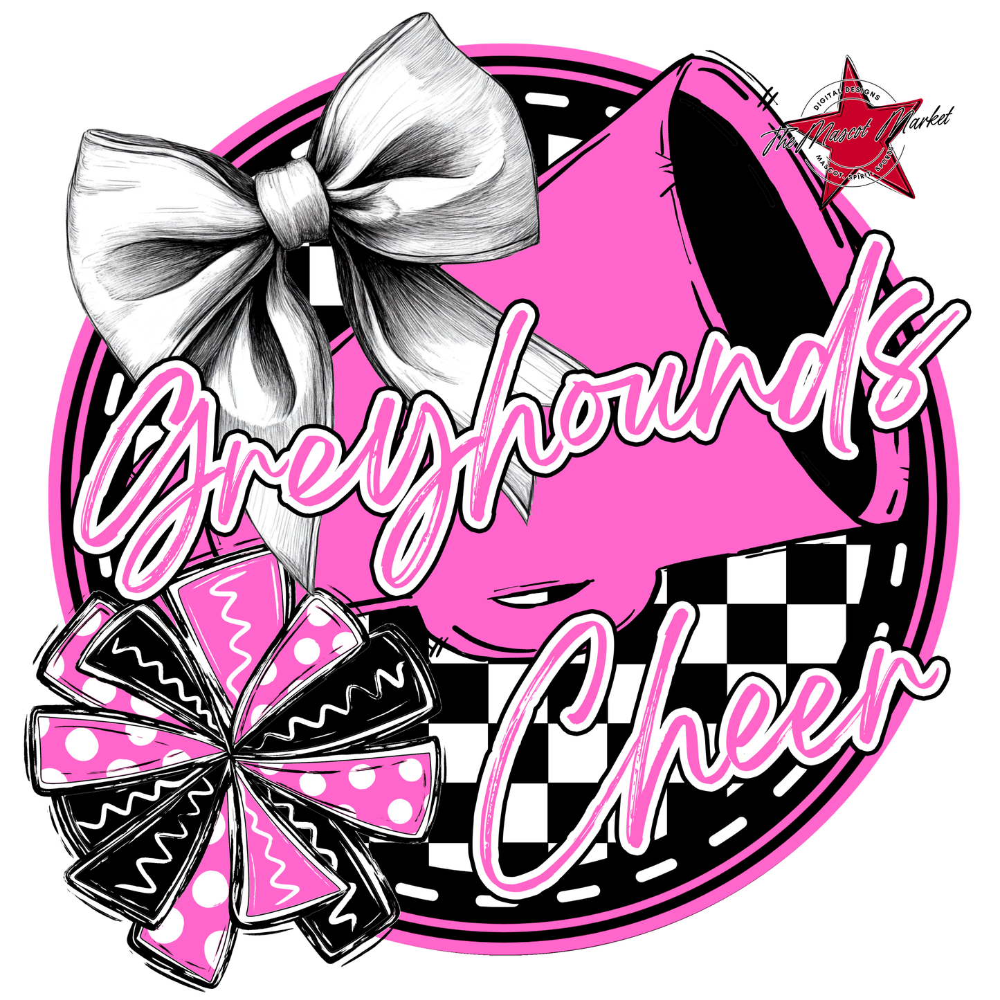Greyhounds Circle Cheer Design-Baby Pink