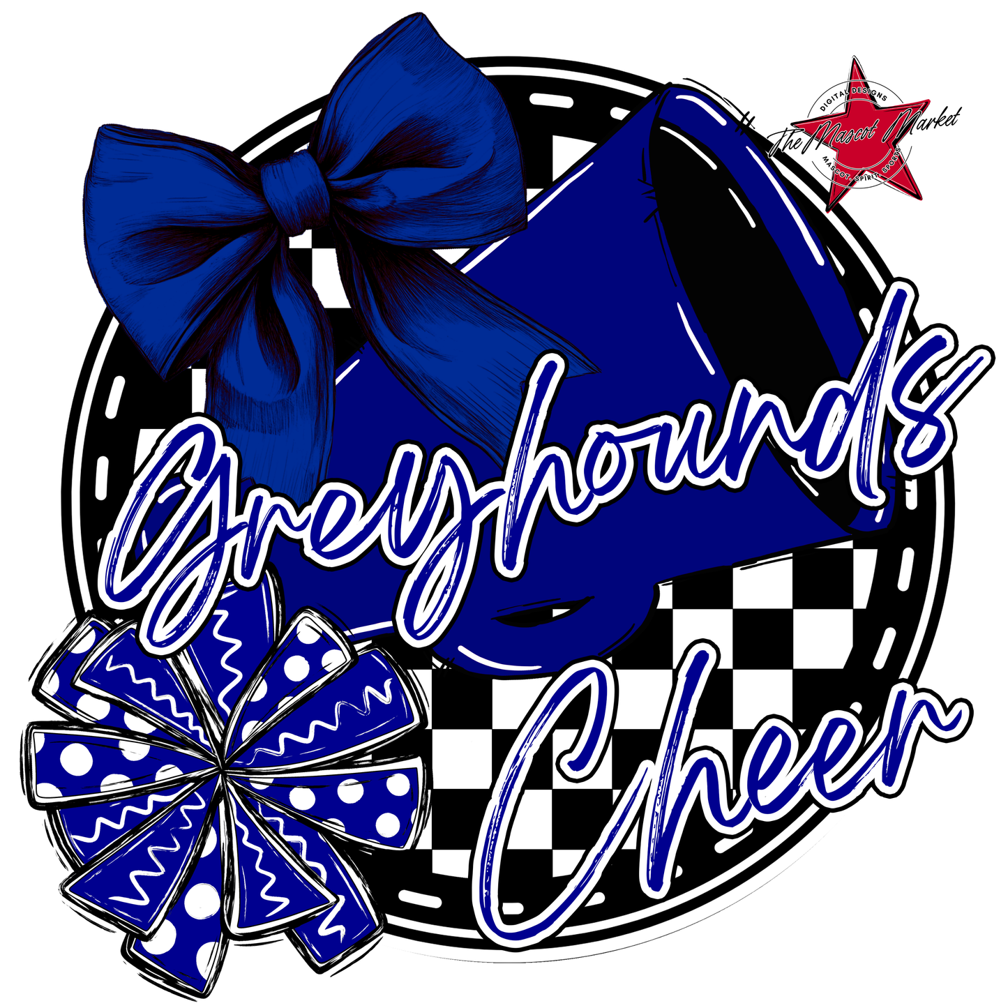 Greyhounds Circle Cheer Design-Blue