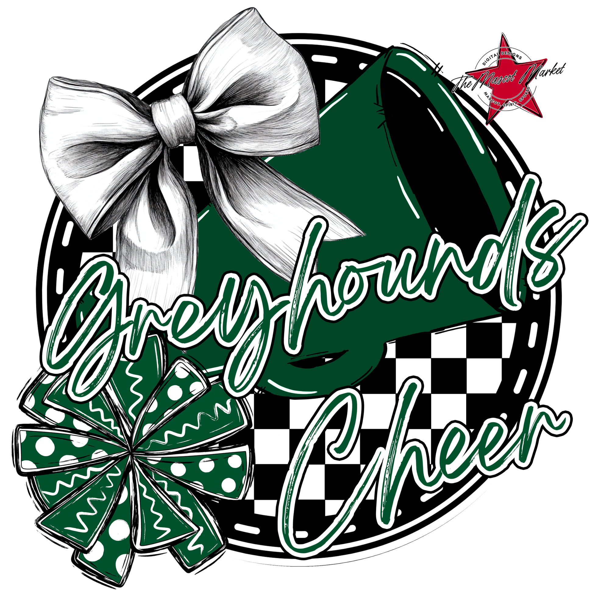 Greyhounds Circle Cheer Design-Green