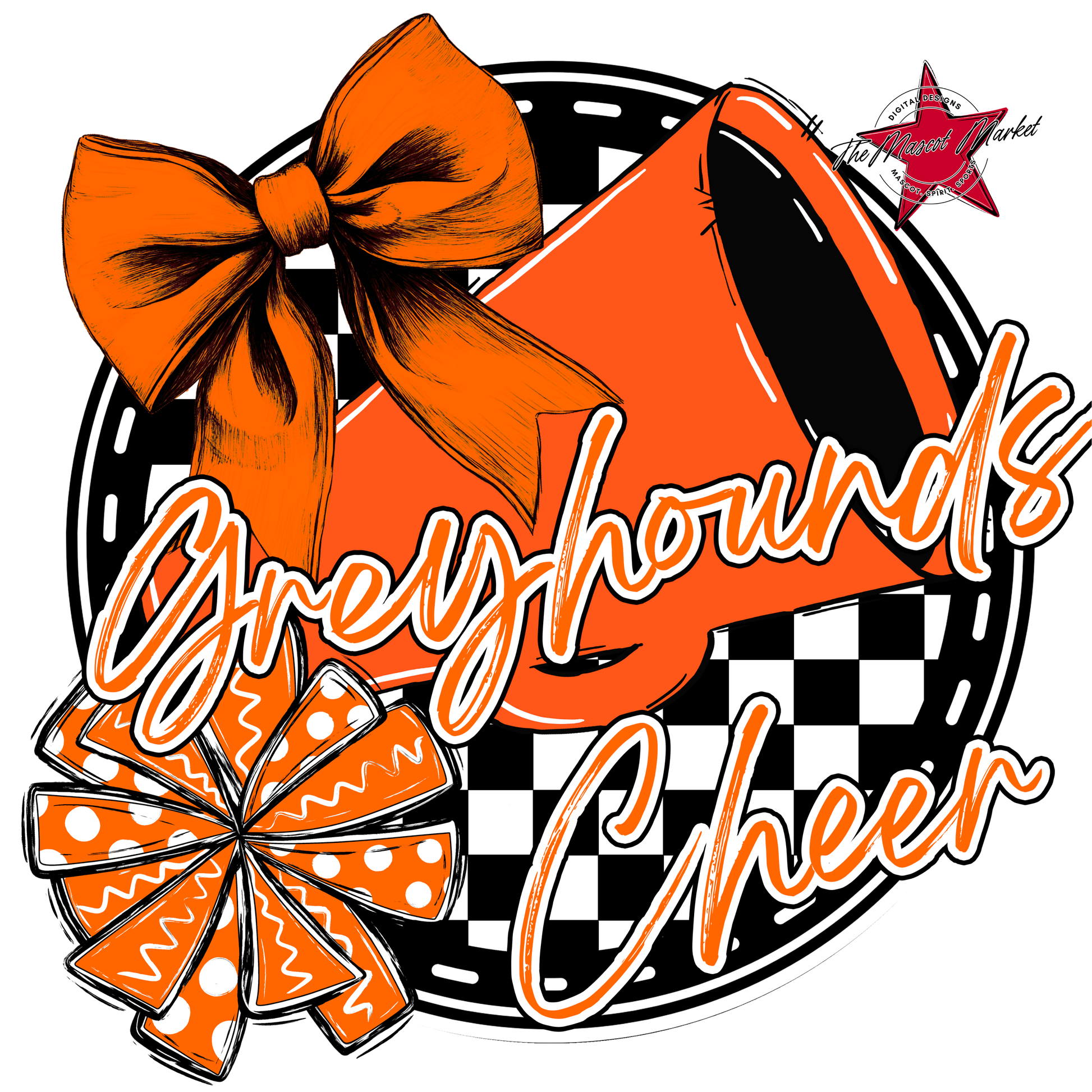 Greyhounds Circle Cheer Design-Orange