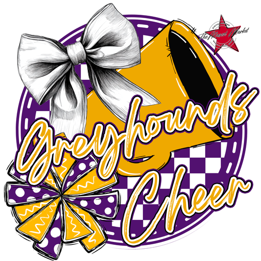 Greyhounds Circle Cheer Design-Purple-Yellow