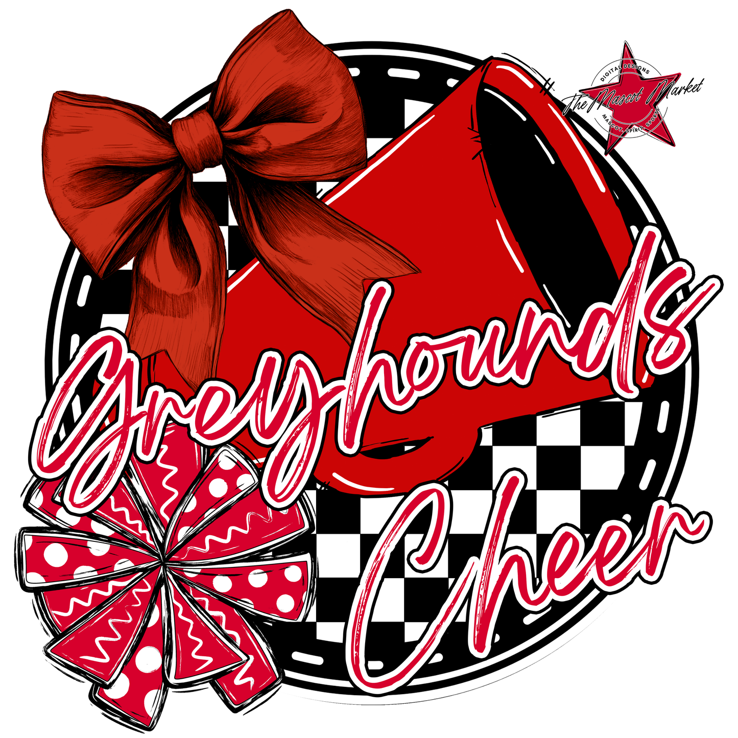 Greyhounds Circle Cheer Design-Red