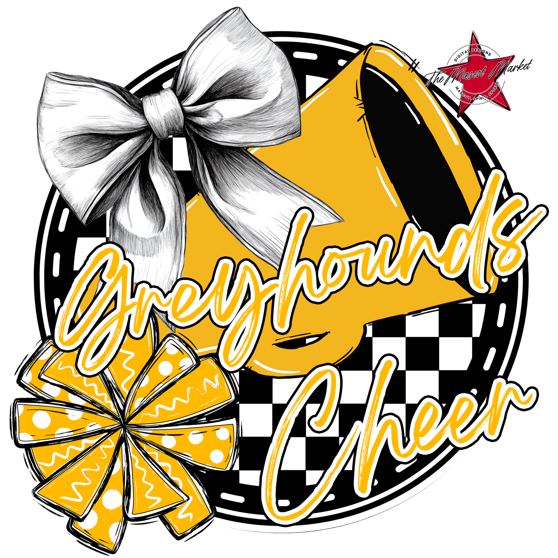 Greyhounds Circle Cheer Design-Yellow