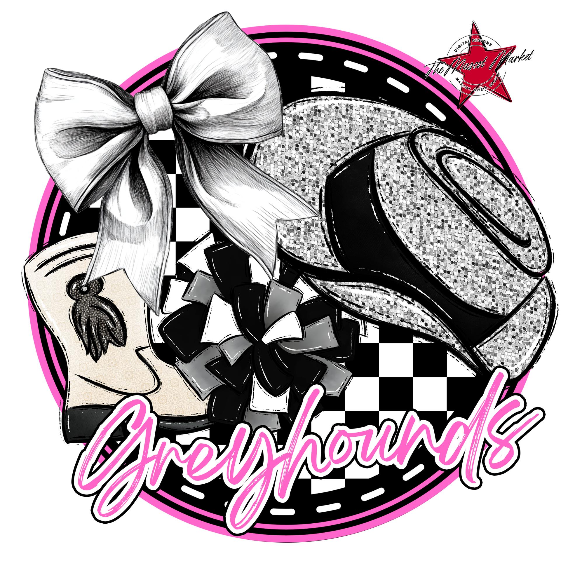 Greyhounds Circle Drillteam Design-Baby Pink
