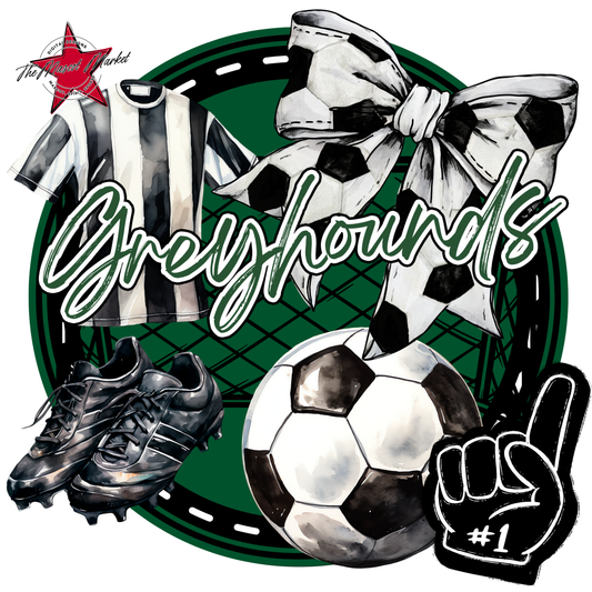Greyhounds Circle Soccer Design-Green