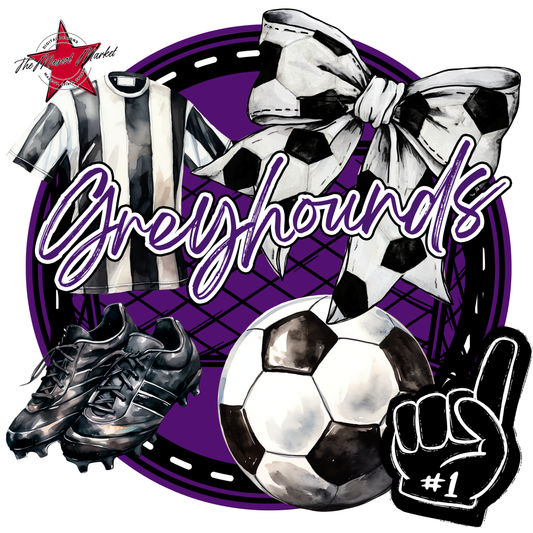 Greyhounds Circle Soccer Design-Purple