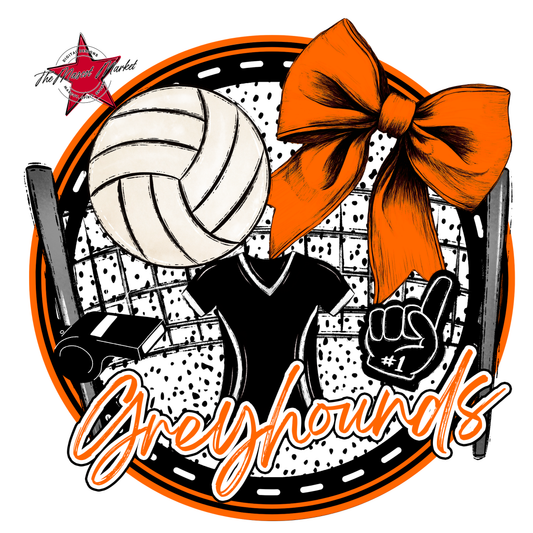 Greyhounds Circle Volleyball Design-Orange