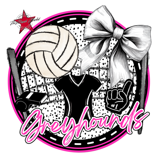 Greyhounds Circle Volleyball Design-Pink