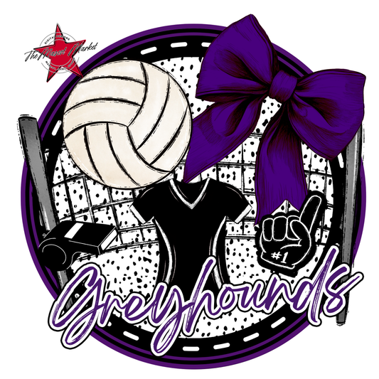 Greyhounds Circle Volleyball Design-Purple