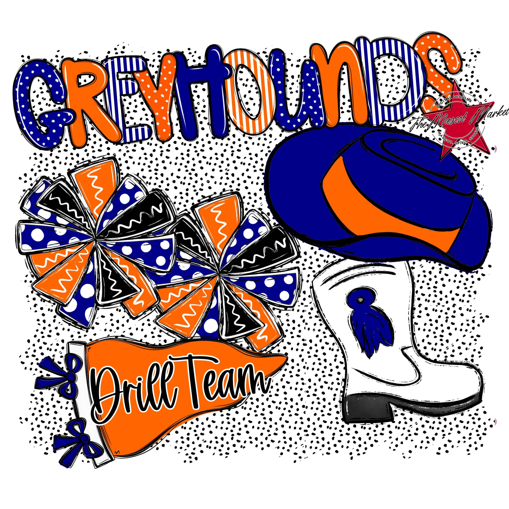 Greyhounds Drillteam Spirit-Blue & Orange