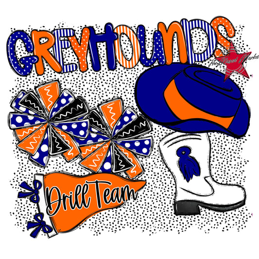Greyhounds Drillteam Spirit-Blue & Orange