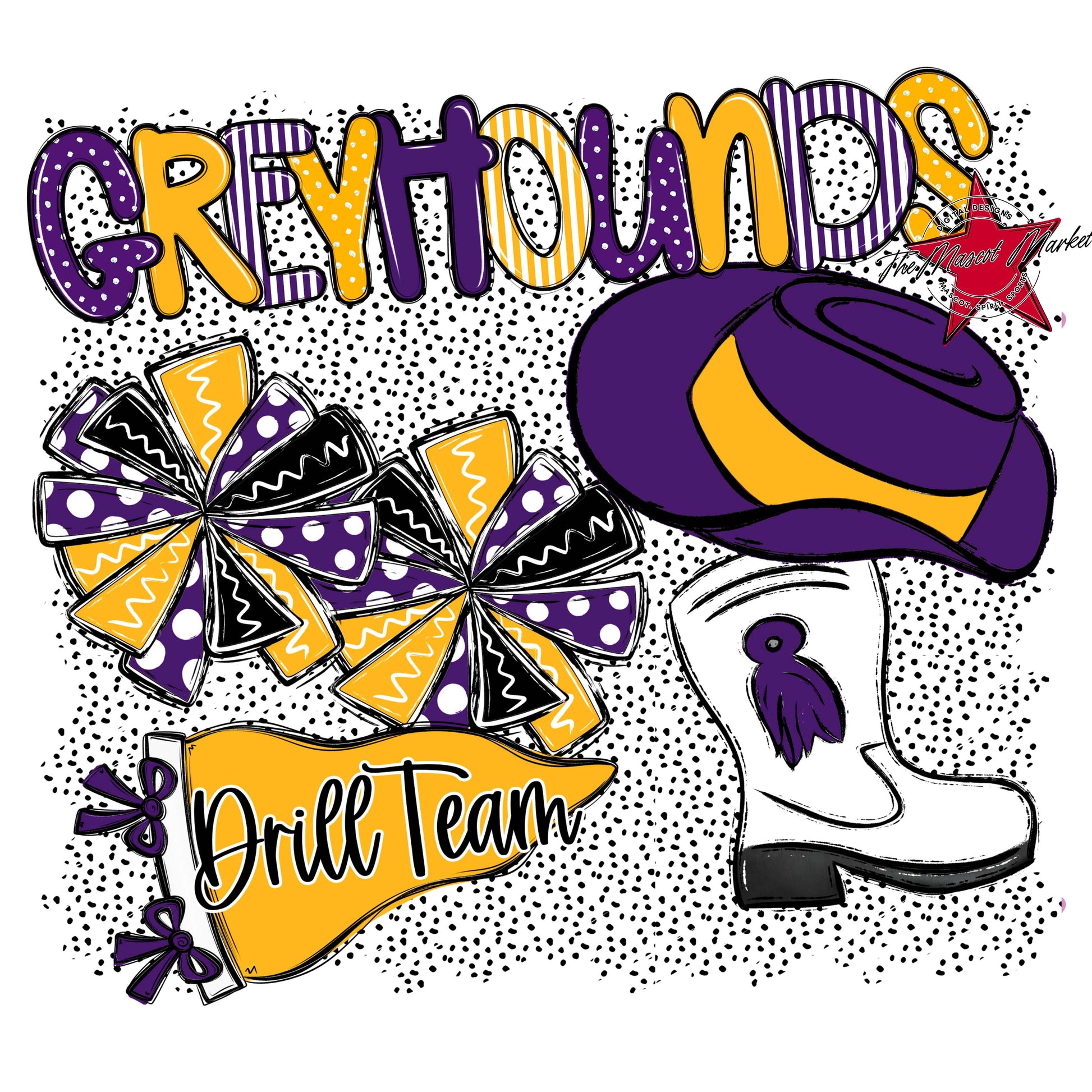 Greyhounds Drillteam Spirit-Purple & Yellow