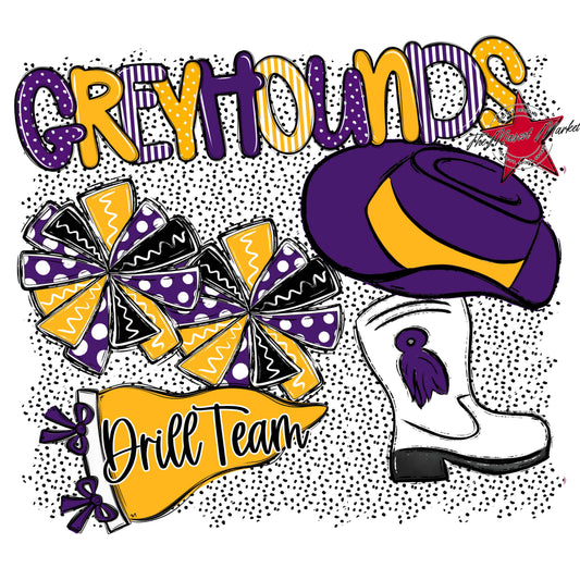 Greyhounds Drillteam Spirit-Purple & Yellow