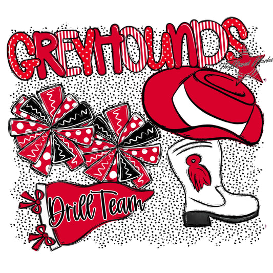 Greyhounds Drillteam Spirit-Red