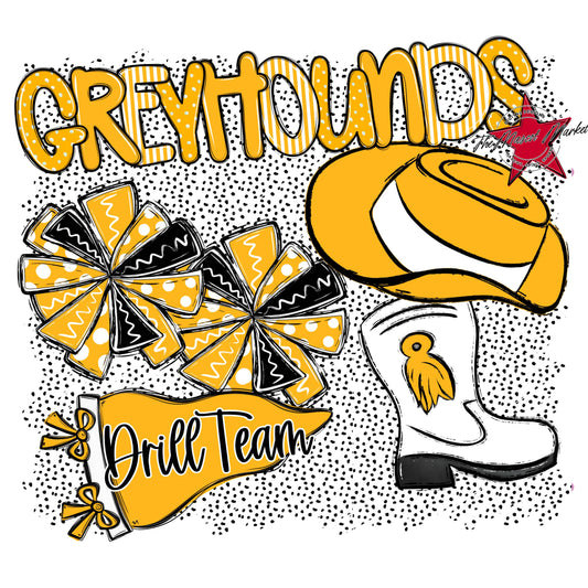 Greyhounds Drillteam Spirit-Yellow