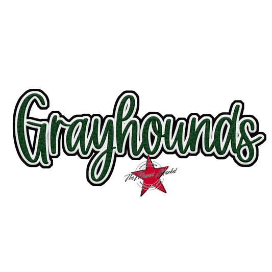 Greyhounds Faux Chenille Patch-Green
