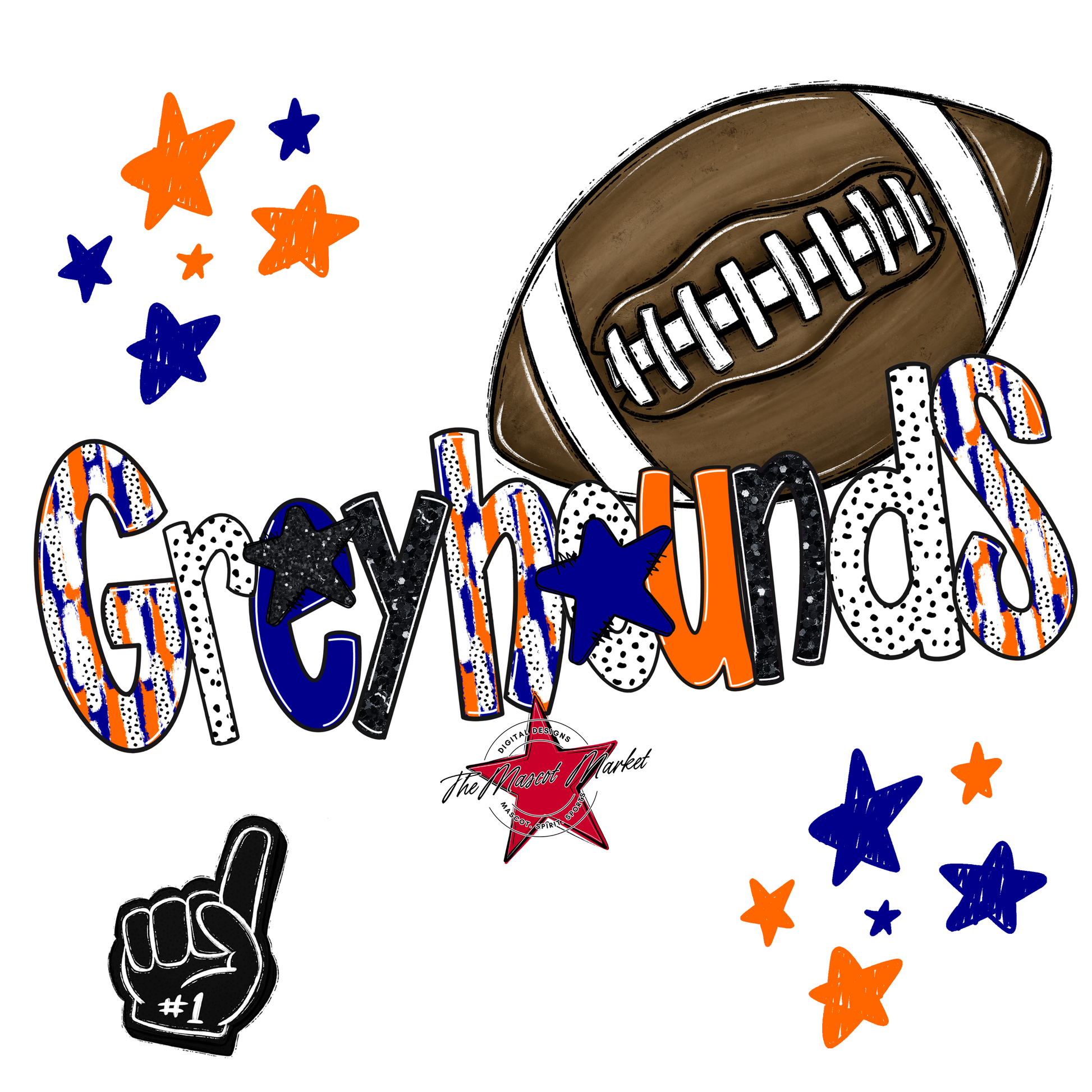 Greyhounds Football Scrape-Blue-Orange