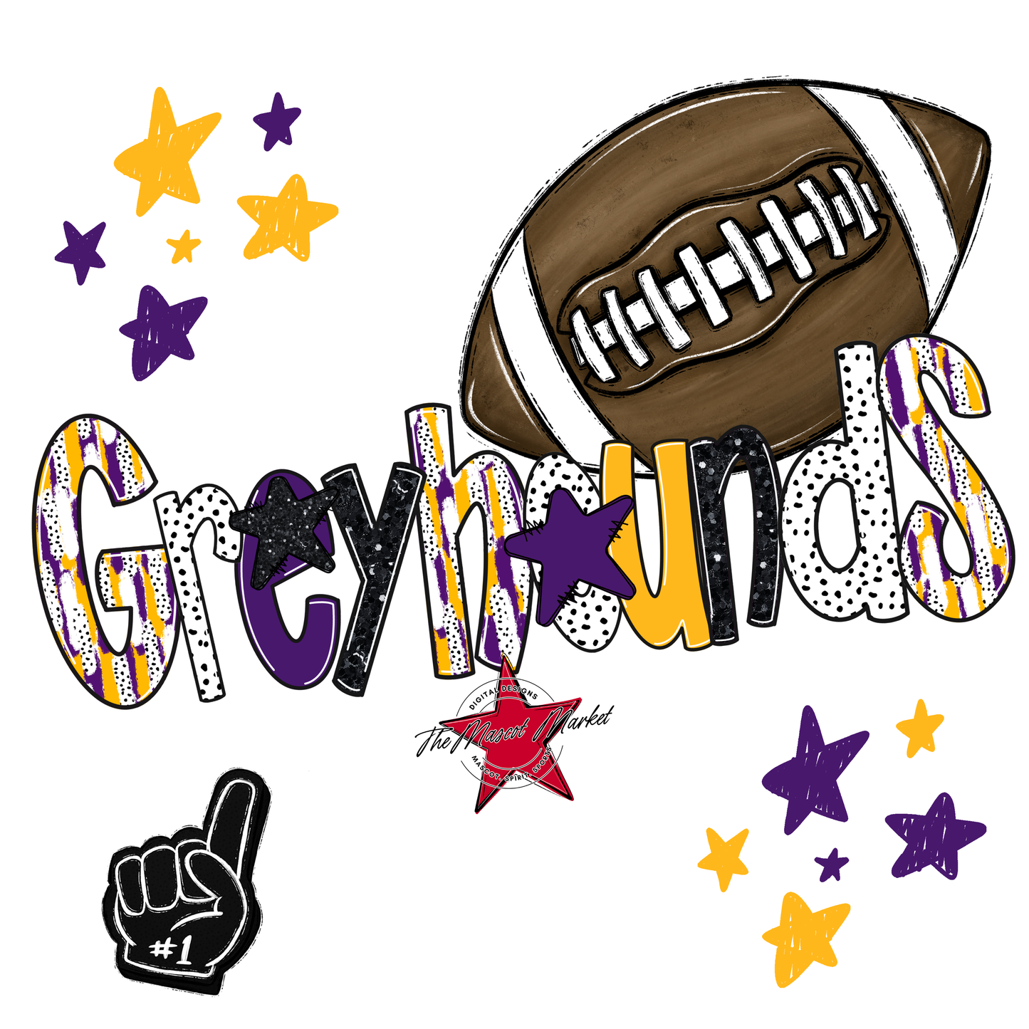 Greyhounds Football Scrape-Purple-Yellow