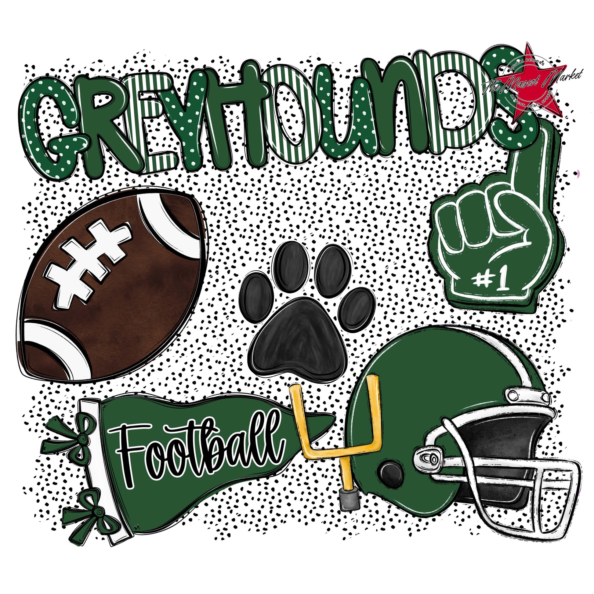 Greyhounds Football Spirit-Green