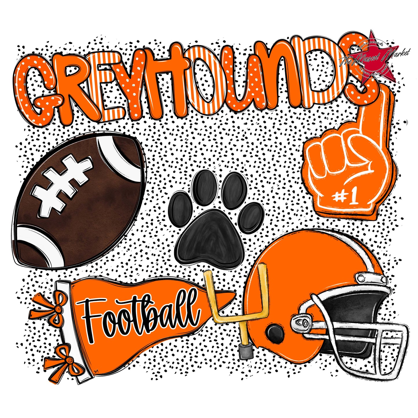 Greyhounds Football Spirit-Orange